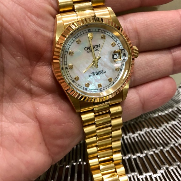 {SOLD ON MERCARI} Croton Presidential Automatic Diamond Date MOP Unisex Watch - Picture 5 of 9